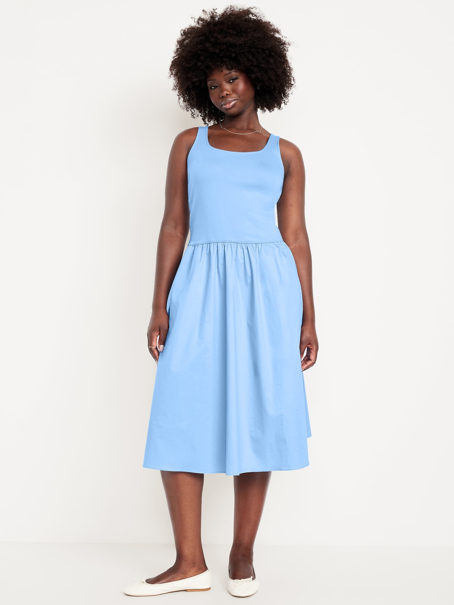 Fit & Flare Sleeveless Midi Dress