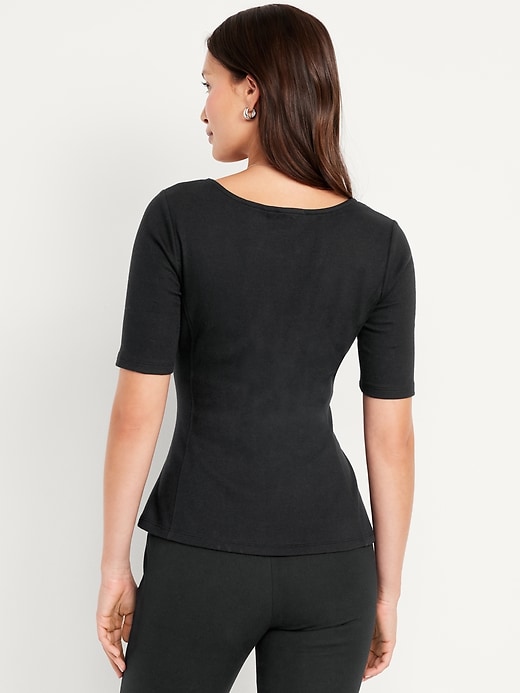 Image number 2 showing, Square-Neck Peplum Top