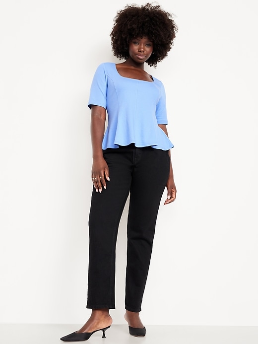 Image number 3 showing, Square-Neck Peplum Top