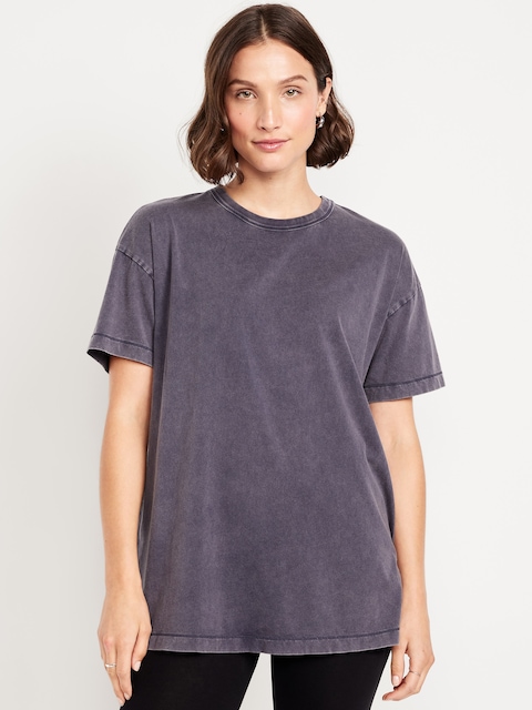 Oversized EveryWear Tunic T-Shirt - Navy Blue