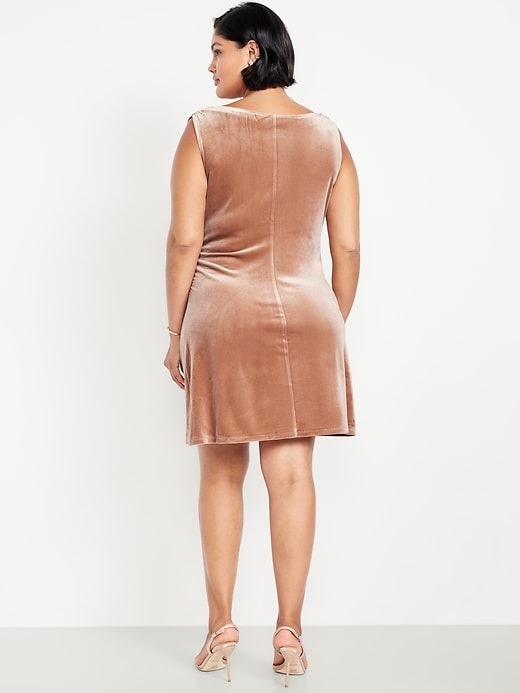 Image number 8 showing, Off-the-Shoulder Ruched Velvet Mini Dress