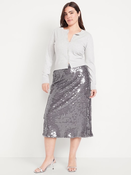 Image number 6 showing, High-Waisted Sequin Midi Pencil Skirt