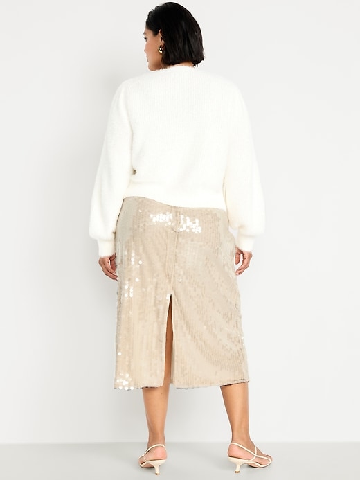 Image number 10 showing, High-Waisted Sequin Midi Pencil Skirt