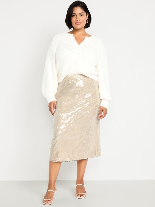 Image number 9 showing, High-Waisted Sequin Midi Pencil Skirt
