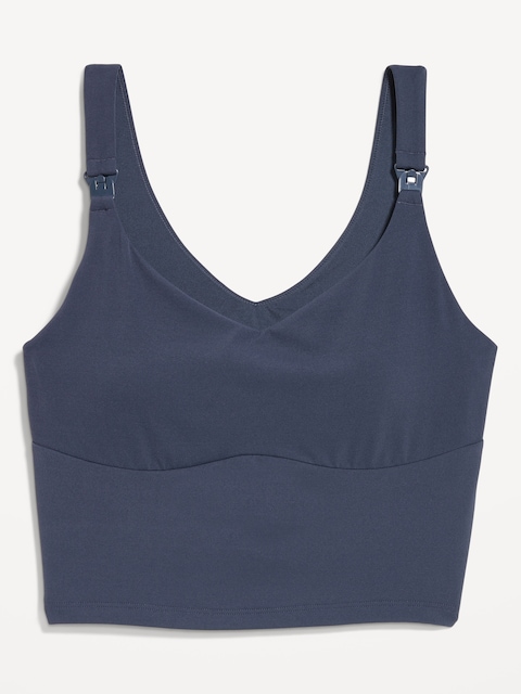 Maternity Light Support StudioSmooth Longline Nursing Bra - Dusk Navy