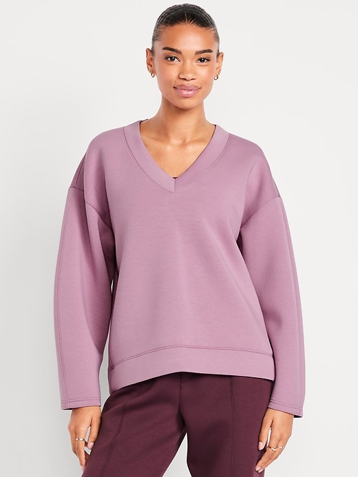 Image number 1 showing, Bounce Fleece V-Neck Cocoon Sweatshirt