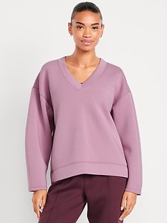 Bounce Fleece V-Neck Cocoon Sweatshirt
