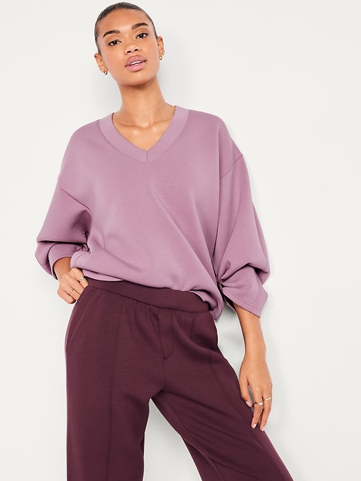 Image number 6 showing, Bounce Fleece V-Neck Cocoon Sweatshirt
