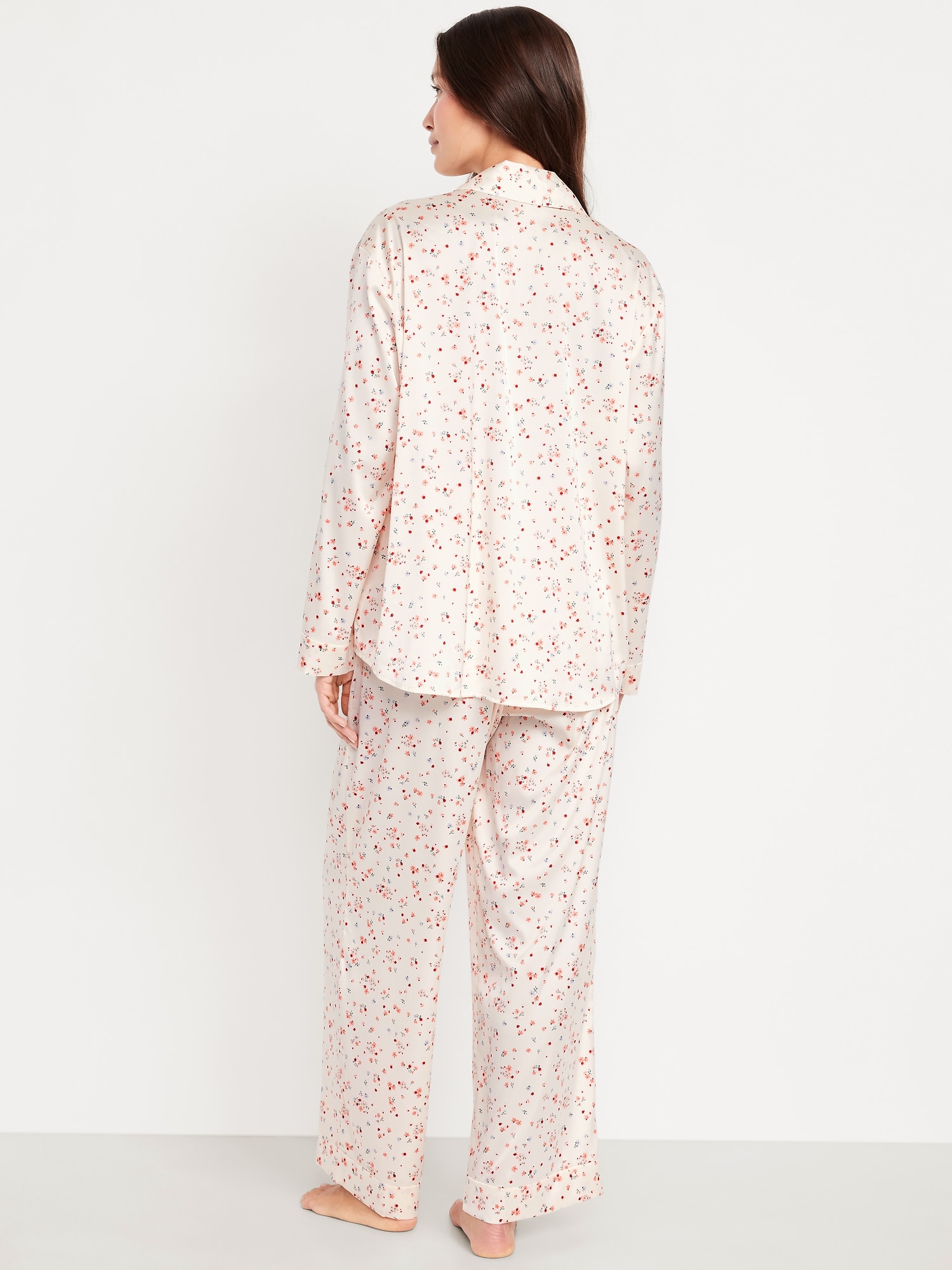Printed Satin Pajama Pant Set for Women
