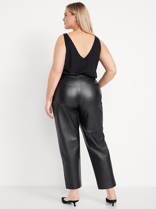 Image number 6 showing, High-Waisted Faux-Leather Pixie Straight Pants