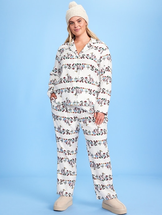 Image number 6 showing, Old Navy x Disney Mickey Mouse & Friends Printed Flannel Pajama Set for Women