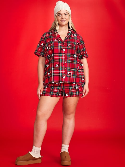Image number 7 showing, Old Navy x Disney Printed Flannel Pajama Short Set for Women