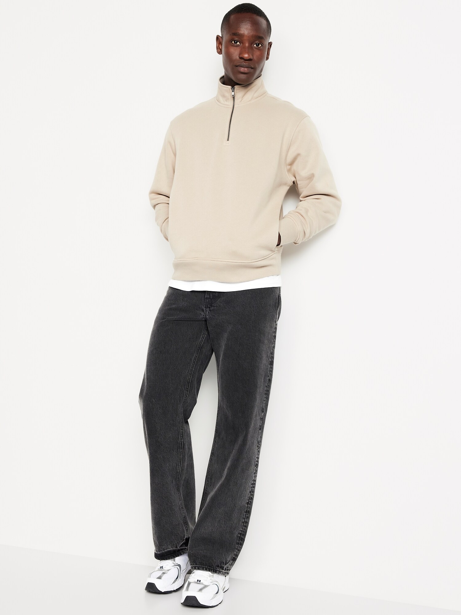 Мужская толстовка на молнии Old Navy Rotation Quarter Zip, цвет: Серо-бежевый — фото 3