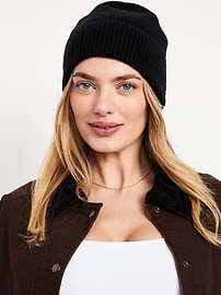 Image number 1 showing, Rib-Knit Cuffed Beanie for Women