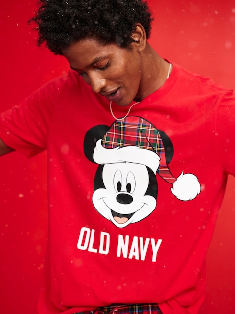 Old Navy x Disney Holiday-Graphic T-Shirt for Men - Mickey Plaid