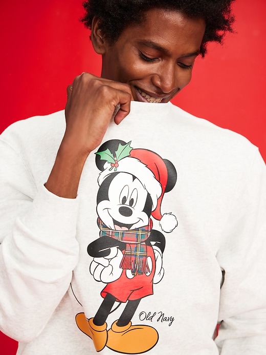 Image number 1 showing, Old Navy x Disney Mickey Mouse Oversized Holiday-Graphic Sweatshirt for Men