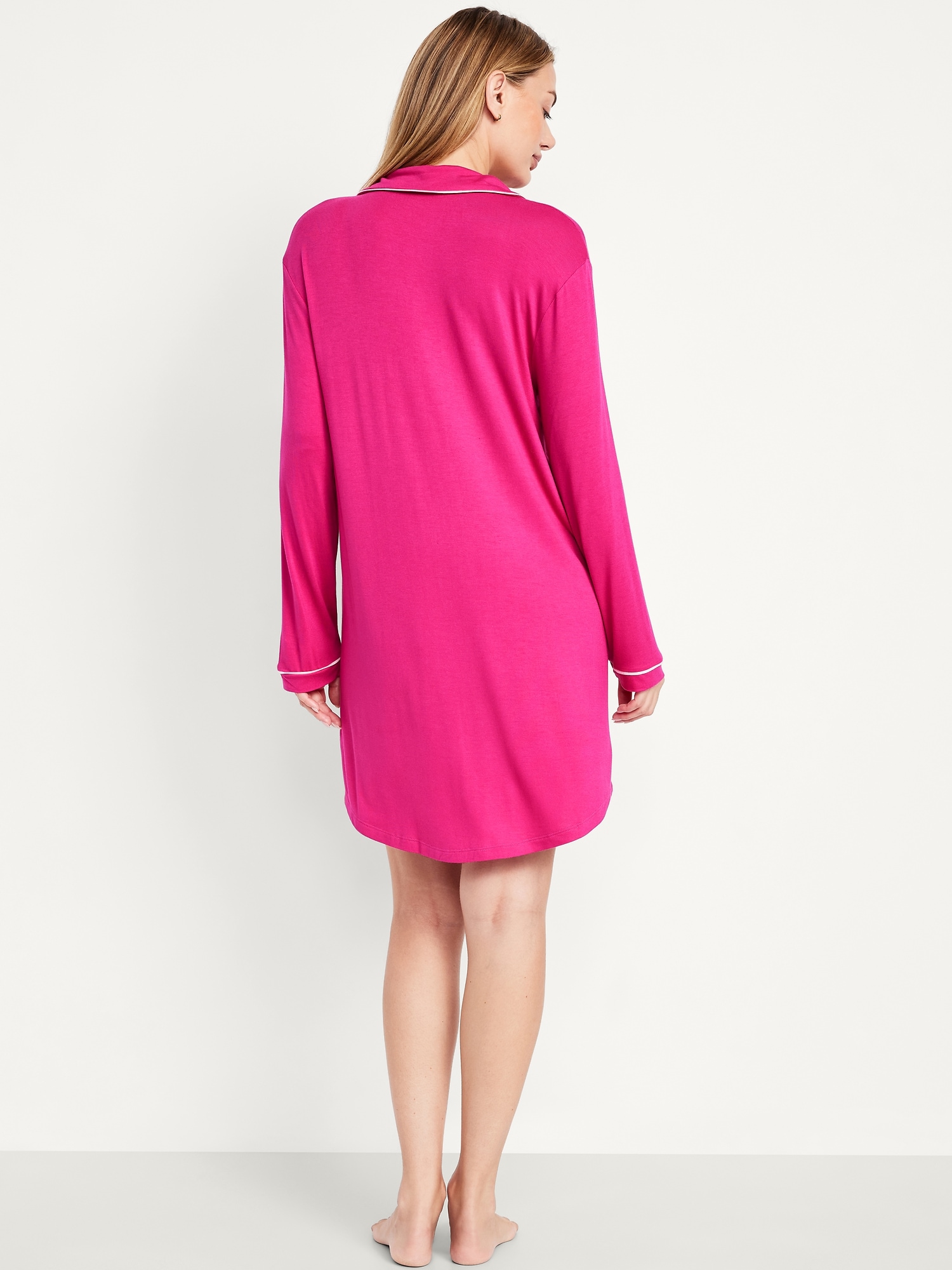 Long-Sleeve Knit Sleep Shirt