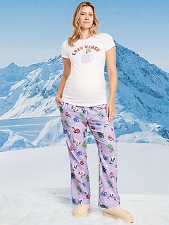 Maternity Printed Flannel Pajama Pants