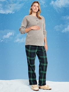 Maternity Plaid Flannel Pajama Pants