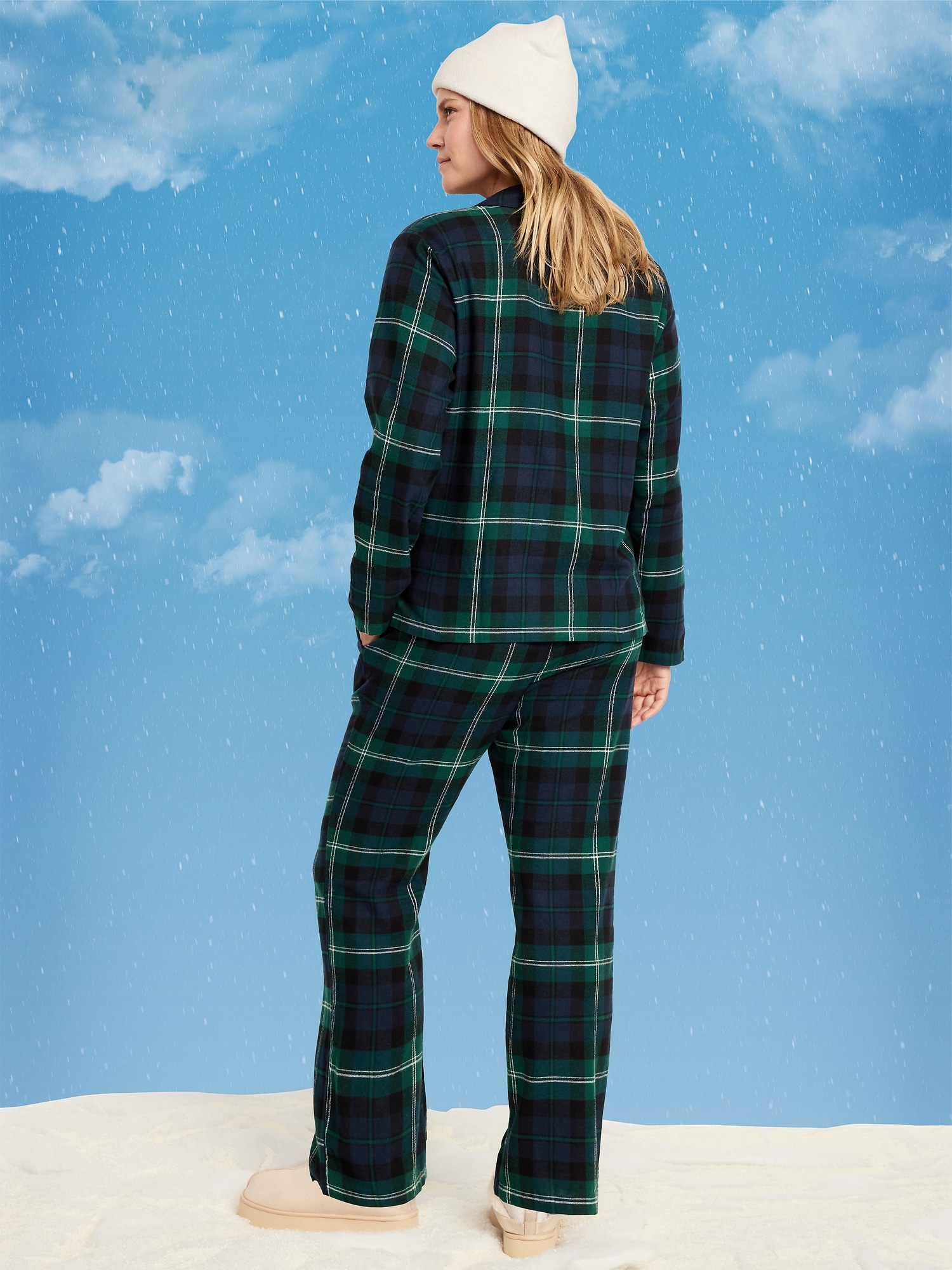 Maternity Plaid Flannel Pajama Pant Set