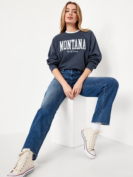 Image number 3 showing, SoComfy Oversized Graphic Raglan Sweatshirt