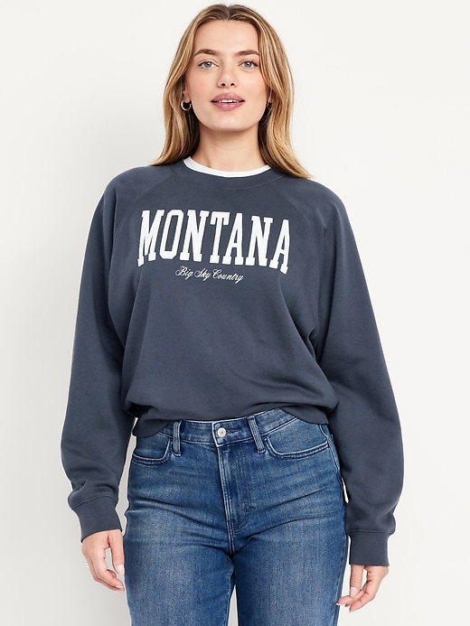Image number 1 showing, SoComfy Oversized Graphic Raglan Sweatshirt
