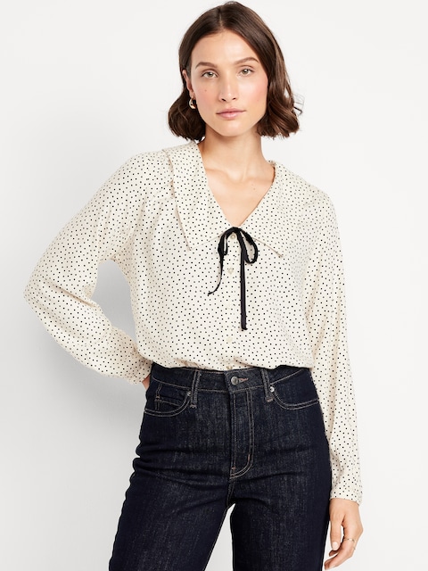 Crepe Button-Down Top