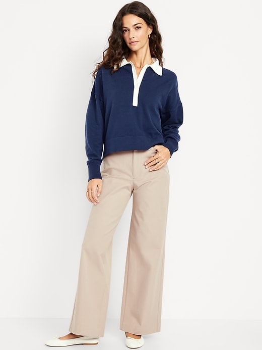 Image number 1 showing, High-Waisted Pixie Super Wide-Leg Pants