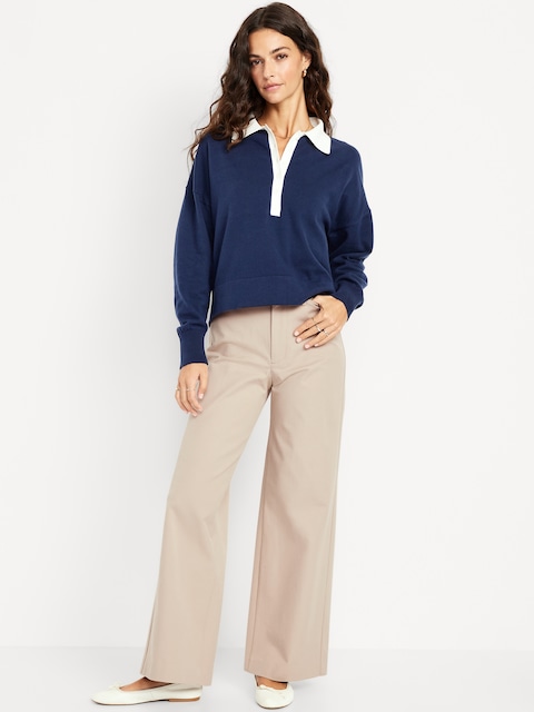 High-Waisted Pixie Super Wide-Leg Pants - Mocha Taffy