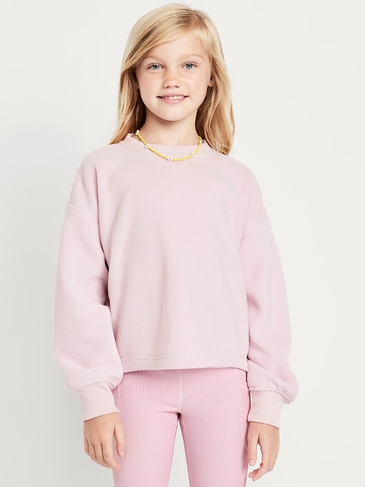 Image number 1 showing, Long-Sleeve Microfleece Top for Girls