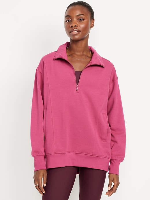 Image number 1 showing, Dynamic Fleece Half-Zip Tunic Sweatshirt
