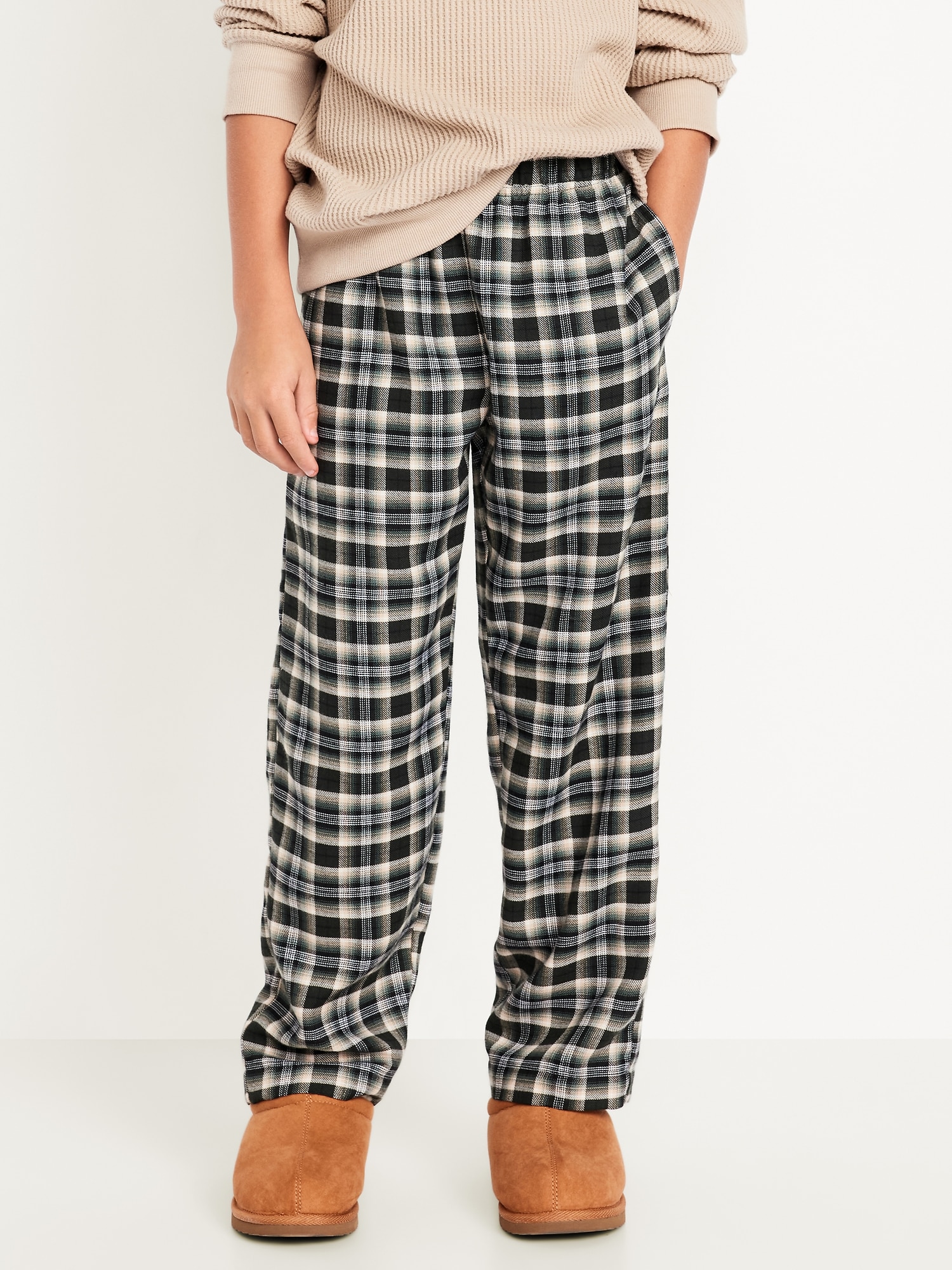 Gender-Neutral Plaid Flannel Pajama Pants for Kids