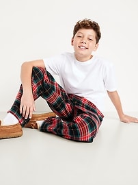 Image number 3 showing, Gender-Neutral Plaid Flannel Pajama Pants for Kids
