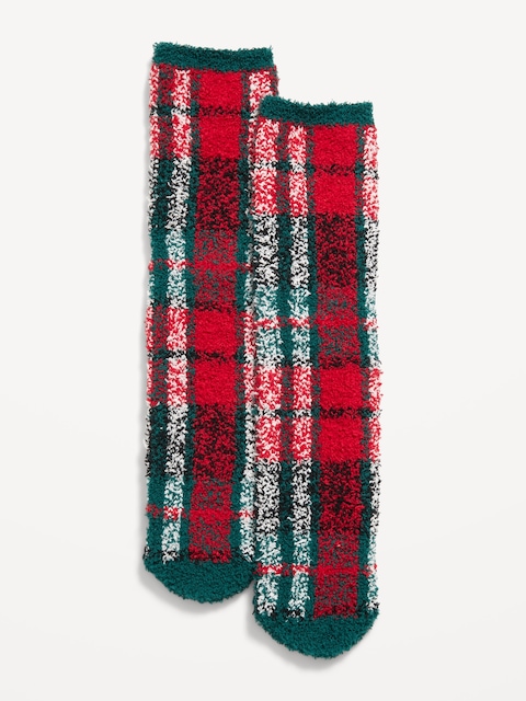 Cozy Socks for Men - Green Plaid