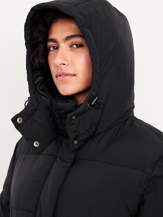 Image number 4 showing, Water-Resistant Quilted Long Puffer Jacket