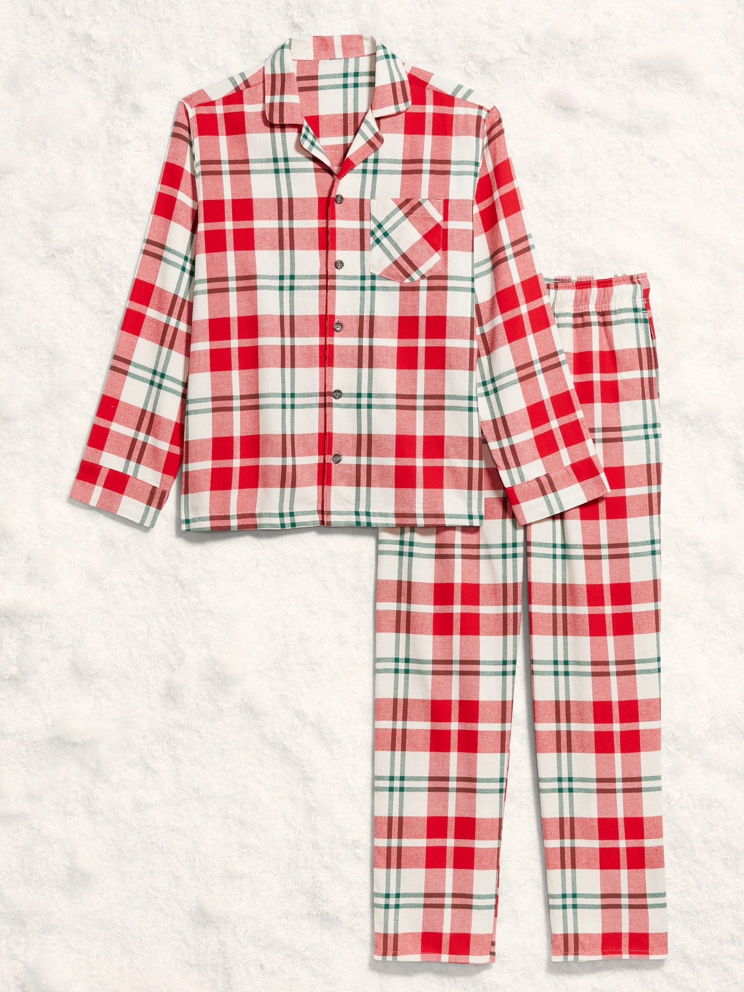 Plaid Flannel Pajama Set for Men