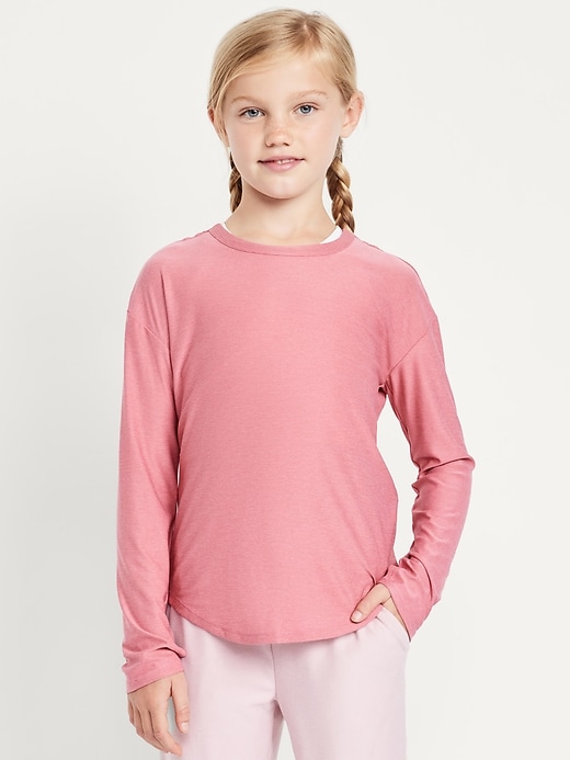 Image number 3 showing, CloudMotion Long-Sleeve Back-Cutout Performance T-Shirt for Girls