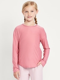 Image number 3 showing, CloudMotion Long-Sleeve Back-Cutout Performance T-Shirt for Girls
