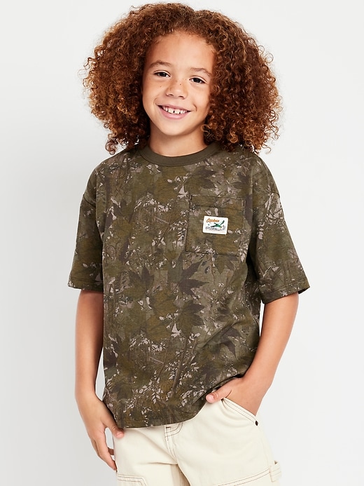 Image number 1 showing, Short-Sleeve Oversized Pocket T-Shirt for Boys
