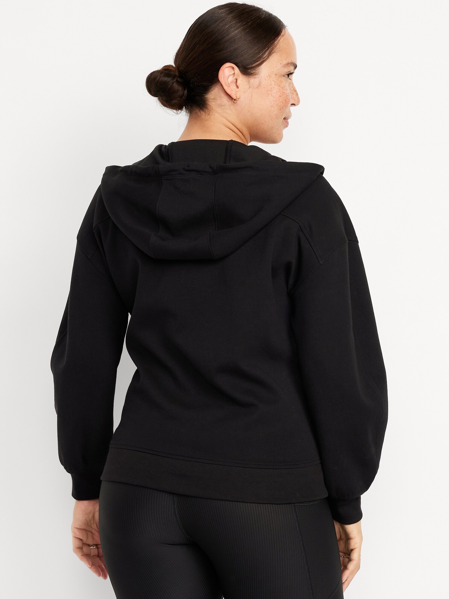 Женское худи Old Navy Maternity Dynamic Fleece Full-Zip, цвет: Чёрный — фото 2