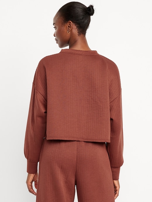 Image number 2 showing, Bounce Fleece Quilted Crew-Neck Top