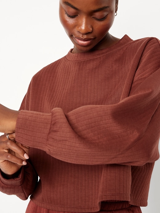 Image number 4 showing, Bounce Fleece Quilted Crew-Neck Top