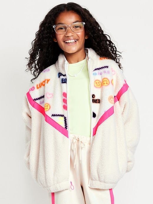 Image number 1 showing, Sherpa Zip-Front Jacket for Girls