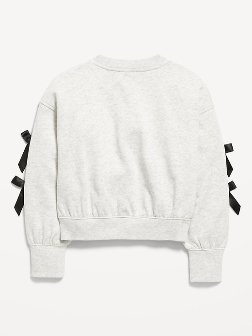 Image number 3 showing, Cozy Bow-Sleeve Crew-Neck Sweatshirt for Girls