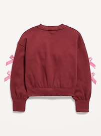 Image number 3 showing, Cozy Bow-Sleeve Crew-Neck Sweatshirt for Girls