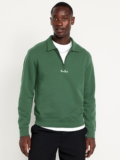 Collared Graphic Fleece Pullover