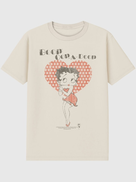 Betty Boop Graphic T-Shirt for Men - Beige