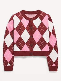 Image number 2 showing, Printed Cardigan Sweater for Girls