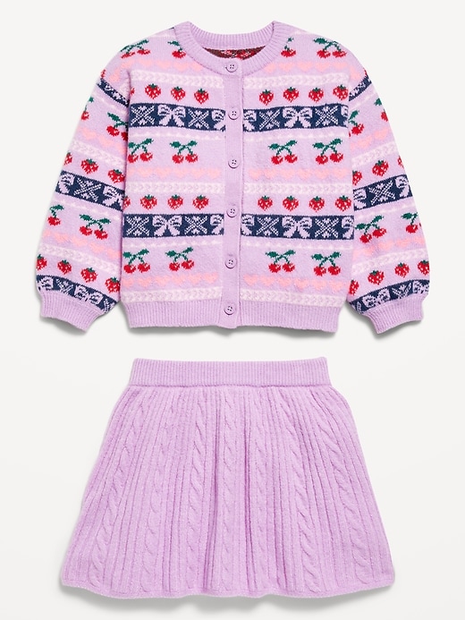 Image number 2 showing, SoSoft Cropped Cardigan Sweater and Skirt Set for Toddler Girls