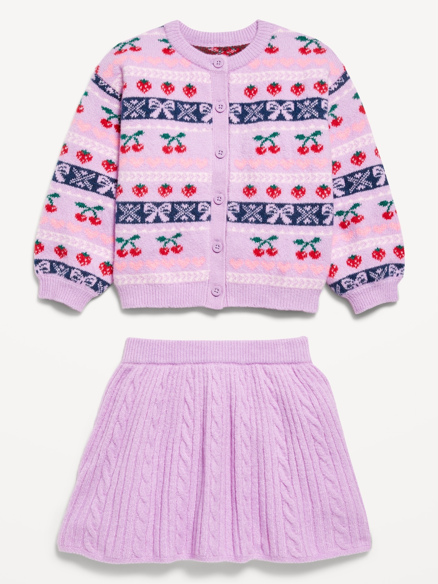 SoSoft Cropped Cardigan Sweater and Skirt Set for Toddler Girls
